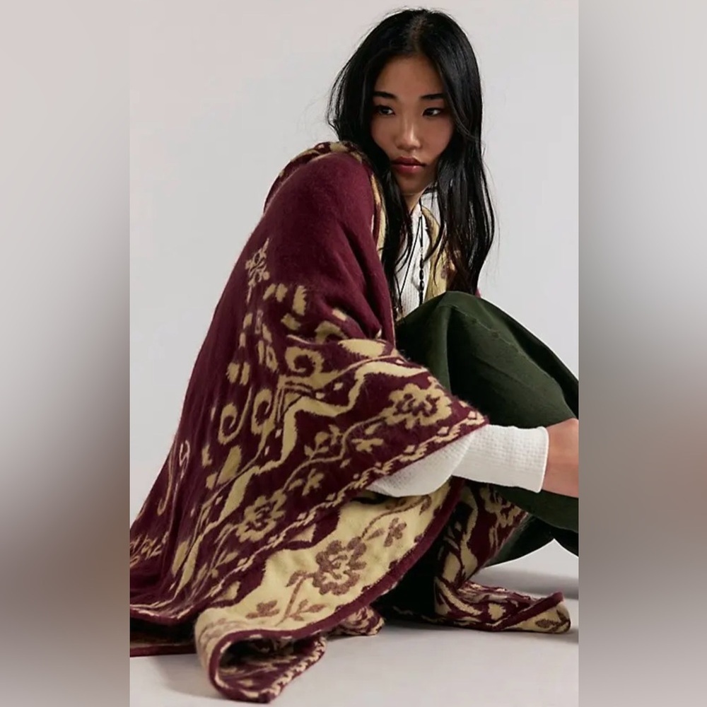 NWT Free People Rown Printed Duster Hooded Cardigan New $98 retail - Picture 4 of 6